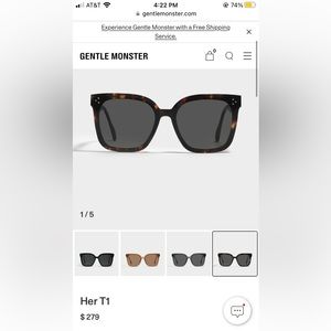Worn once!! A discontinued “her” gentle monster sunglasses in tortoise